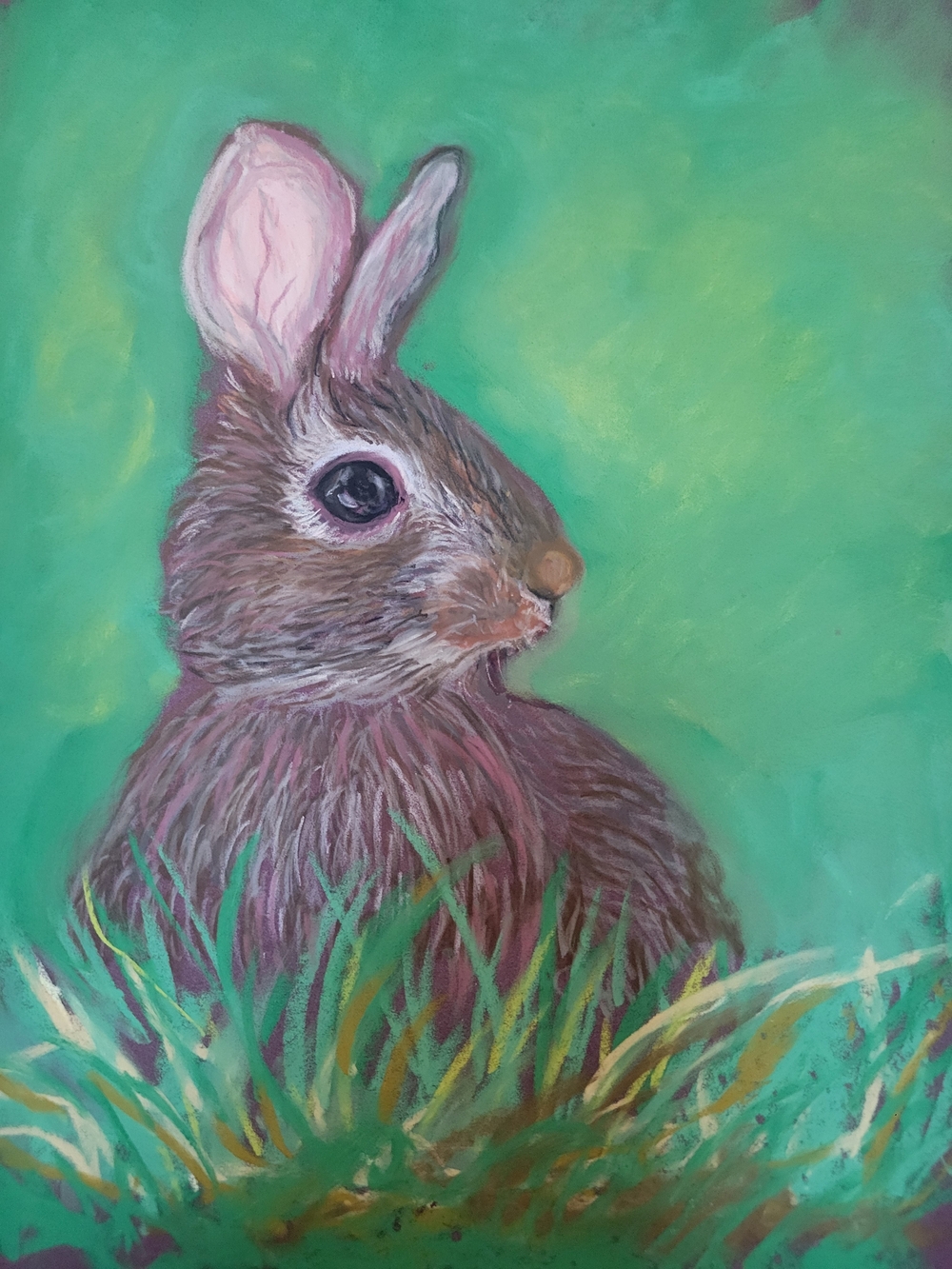 "Brunch Bunny" Original FRAMED Art - Picture 3 of 7